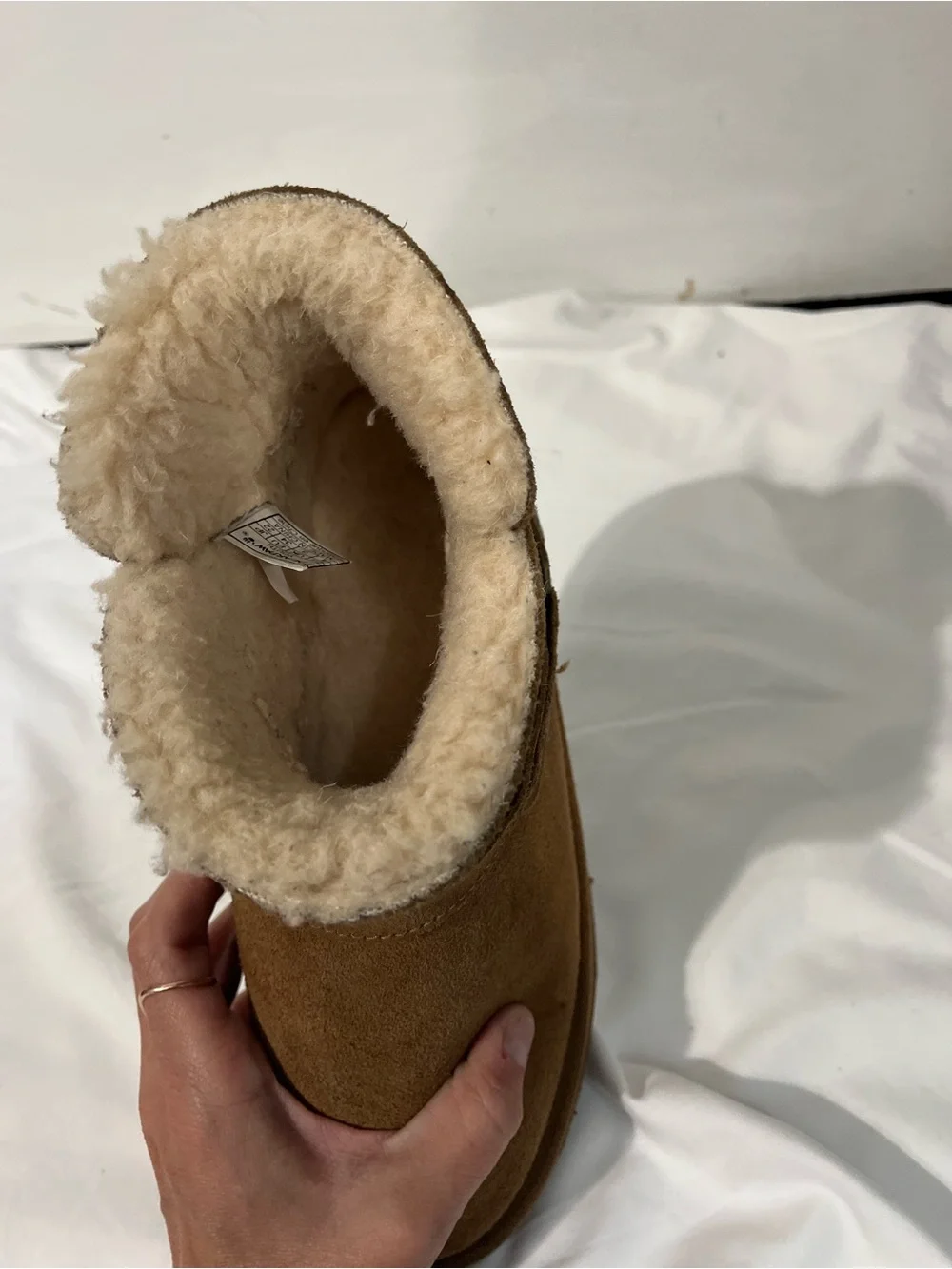 Kids Bear Paw Cozy Faux-Shearling Slip-On Booties in Brown size 4